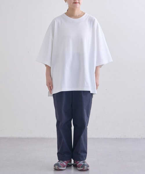 CIAOPANIC TYPY（チャオパニックティピー）の「【ユニセックス】ポンチハイカウントサイドスリットビッグシルエットTee（Tシャツ/カットソー・レディース・ブラック/チャコールグレー/ホワイト/ライトグレー/ブラウン/オフホワイト/グリーン・MEDIUM/LARGE/X-LARGE）」の13枚目の写真