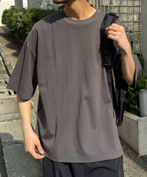 CIAOPANIC TYPY（チャオパニックティピー）の「【ユニセックス】ポンチハイカウントサイドスリットビッグシルエットTee（Tシャツ/カットソー・レディース・ブラック/チャコールグレー/ホワイト/ライトグレー/ブラウン/オフホワイト/グリーン・MEDIUM/LARGE/X-LARGE）」の8枚目の写真