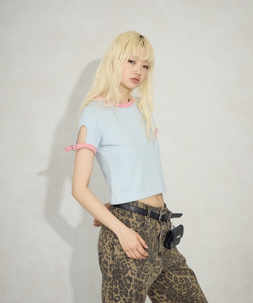 FTW(エフティダブリュー)の「BUCKLE BELT RINGER TEE(Tシャツ/カットソー・レディース・オフホワイト/チャコールグレー/ライトブルー・MEDIUM/SMALL)」の16枚目の写真