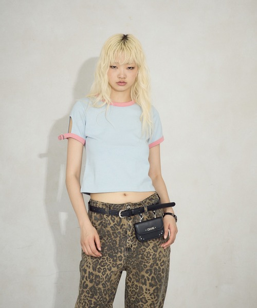 FTW(エフティダブリュー)の「BUCKLE BELT RINGER TEE(Tシャツ/カットソー・レディース・オフホワイト/チャコールグレー/ライトブルー・MEDIUM/SMALL)」の17枚目の写真