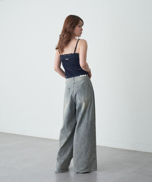 RAY CASSIN（レイカズン）の「【サイズ展開あり】ベロアパット付レースキャミソール（キャミソール・レディース・アイボリー/ネイビー・S/FREE）」の14枚目の写真