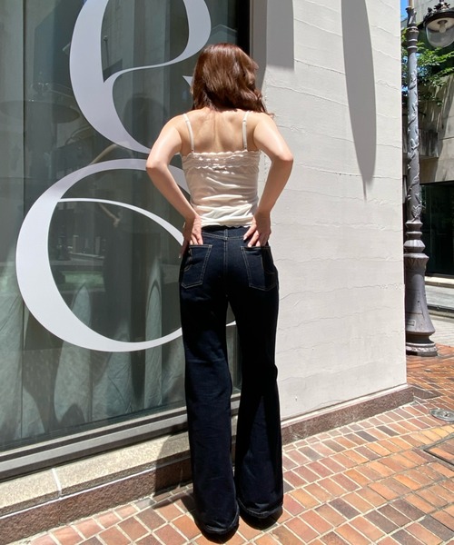 RAY CASSIN（レイカズン）の「【サイズ展開あり】ベロアパット付レースキャミソール（キャミソール・レディース・アイボリー/ネイビー・S/FREE）」の6枚目の写真