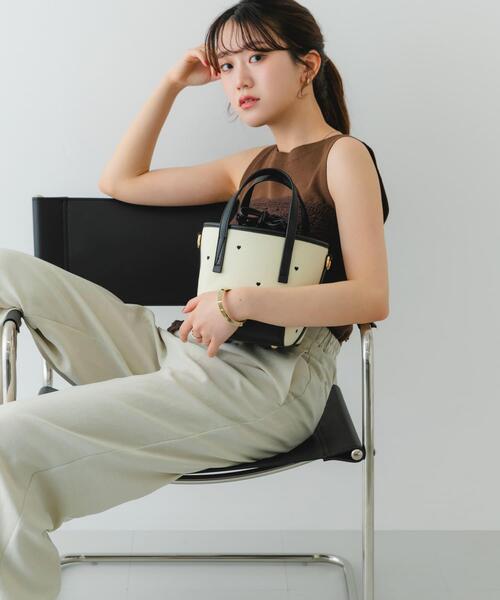 RODE SKO（ロデスコ）の「『WEB/一部店舗限定カラー』刺繍バケツバッグ（ハンドバッグ・レディース・ブラック/ベージュ/ベージュ系その他・ONE）」の21枚目の写真