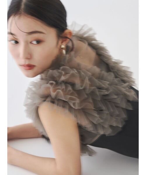 LAGUNAMOON（ラグナムーン）の「LADYノースリーブボレロキャミワンピース 結婚式 お呼ばれ（ドレス・レディース・イエロー/ライトブルー/ブラック・MEDIUM/SMALL）」の7枚目の写真