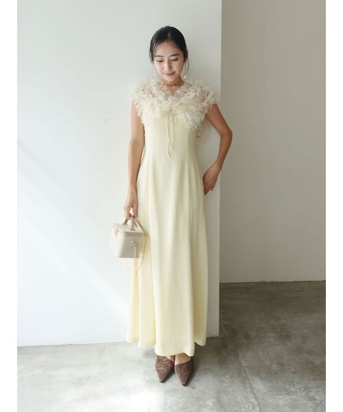 LADYノースリーブボレロキャミワンピース 結婚式 お呼ばれ（ドレス