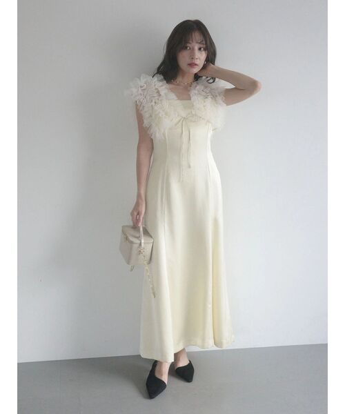 LADYノースリーブボレロキャミワンピース 結婚式 お呼ばれ（ドレス