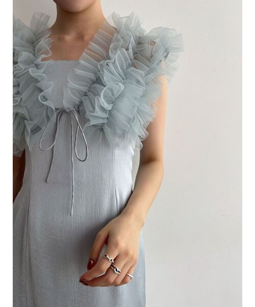 LAGUNAMOON（ラグナムーン）の「LADYノースリーブボレロキャミワンピース 結婚式 お呼ばれ（ドレス・レディース・イエロー/ライトブルー/ブラック・MEDIUM/SMALL）」の18枚目の写真