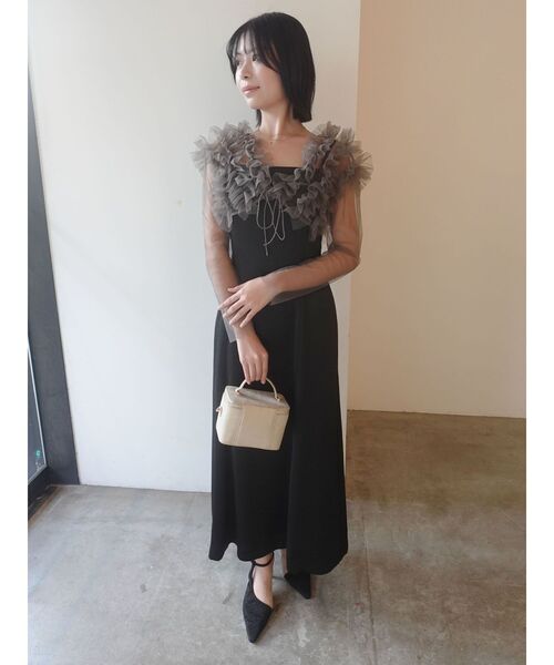 LADYノースリーブボレロキャミワンピース 結婚式 お呼ばれ（ドレス
