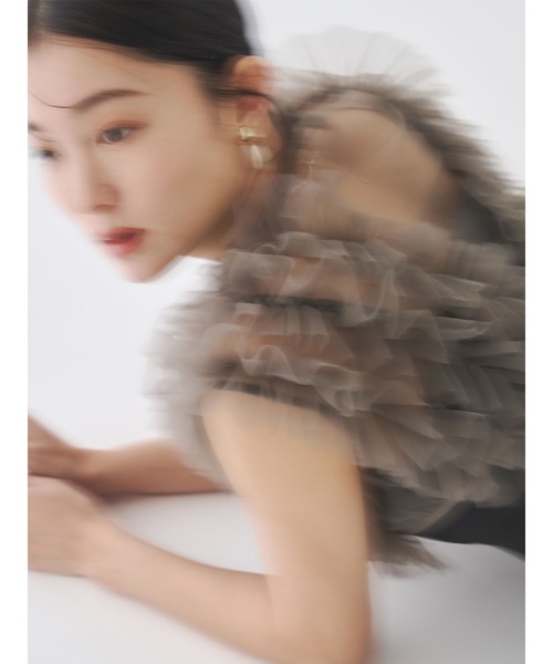 LAGUNAMOON（ラグナムーン）の「LADYノースリーブボレロキャミワンピース 結婚式 お呼ばれ（ドレス・レディース・イエロー/ライトブルー/ブラック・MEDIUM/SMALL）」の5枚目の写真