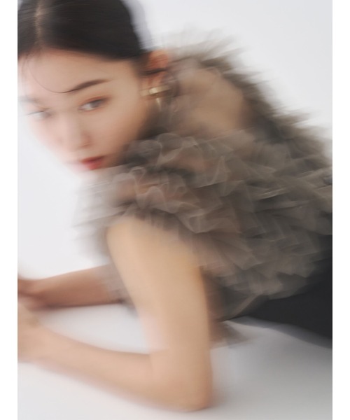 LAGUNAMOON（ラグナムーン）の「LADYノースリーブボレロキャミワンピース 結婚式 お呼ばれ（ドレス・レディース・イエロー/ライトブルー/ブラック・MEDIUM/SMALL）」の6枚目の写真