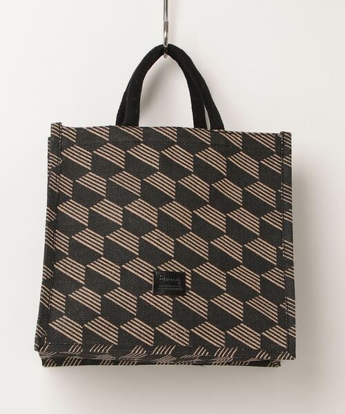 MAISON mou（メゾンムー）の「【Swaraj/スワラージ】ジュートBOX型バッグ（Ｍ）ポーチ付き（トートバッグ・レディース・ナチュラル/ブラック系その他・FREE）」の2枚目の写真