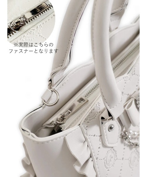 NOEMIE(ノエミー)の「【さきまるちゃんコラボ】キラキラビジュー2wayショルダーバッグ(ショルダーバッグ・レディース・ピンク/ライトグレー/オフホワイト/ブラック・ONE SIZE)」の9枚目の写真