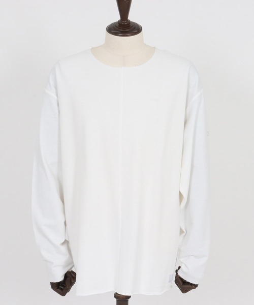 GLIMCLAP（グリムクラップ）の「msw1705-Boxy silhouette long sleeve T-shirt-Mini pile sweat fabric- スウェット（Tシャツ/カットソー・メンズ・ホワイト/ブラック・S/M/L）」の16枚目の写真