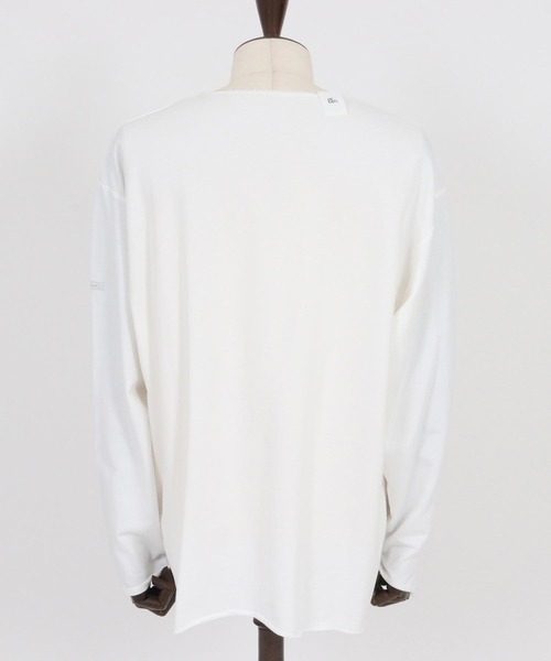 GLIMCLAP（グリムクラップ）の「msw1705-Boxy silhouette long sleeve T-shirt-Mini pile sweat fabric- スウェット（Tシャツ/カットソー・メンズ・ホワイト/ブラック・S/M/L）」の17枚目の写真