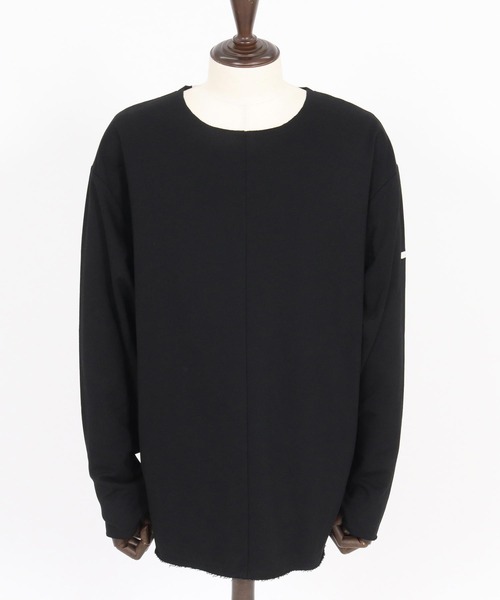 GLIMCLAP（グリムクラップ）の「msw1705-Boxy silhouette long sleeve T-shirt-Mini pile sweat fabric- スウェット（Tシャツ/カットソー・メンズ・ホワイト/ブラック・S/M/L）」の18枚目の写真