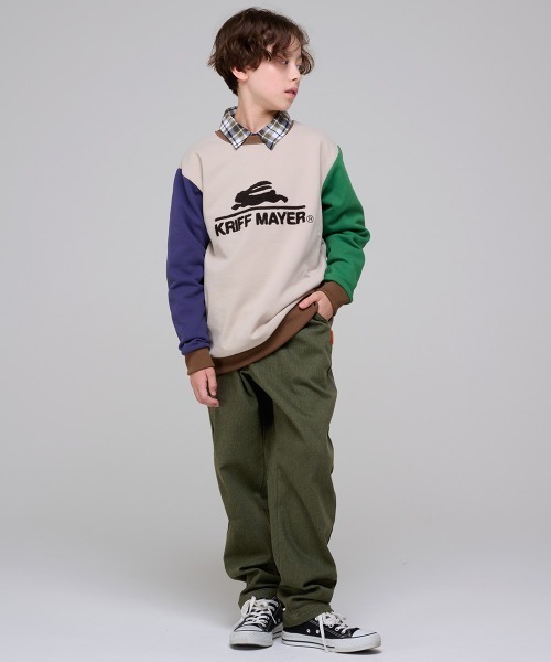 KRIFF MAYER Kid's Collection（クリフメイヤーキッズコレクション）の「裏起毛カラーデニムゆったりパンツ（デニムパンツ・キッズ・ネイビー/カーキ/ベージュ/ブラック・150/140/130/120/170/160）」の5枚目の写真