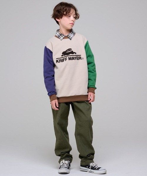 KRIFF MAYER Kid's Collection（クリフメイヤーキッズコレクション）の「裏起毛カラーデニムゆったりパンツ（デニムパンツ・キッズ・ネイビー/カーキ/ベージュ/ブラック・150/140/130/120/170/160）」の7枚目の写真