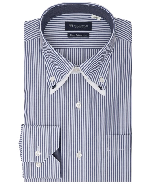 TOKYO SHIRTS(トウキョウシャツ)の「【超形態安定】 形態安定ノンアイロン ボタンダウン 長袖ビジネスワイシャツ(大きいサイズ・長いサイズ)(ビジネスシャツ・メンズ・ブルー・首回り39cm-裄丈88cm/首回り41cm-裄丈90cm/首回り42cm-裄丈90cm/首回り43cm-裄丈90cm/首回り45cm-裄丈82cm/首回り45cm-裄丈86cm/首回り45cm-裄丈90cm/首回り47cm-裄丈86cm/首回り47cm-裄丈90cm)」の1枚目の写真
