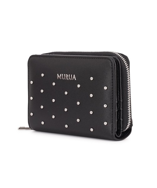 MURUA(ムルーア)の「MURUA(ムルーア)ラウンドファスナー二つ折り財布 MR-W1372 スタッズ(財布・レディース・ワイン/ブラック/ベージュ・FREE)」の17枚目の写真