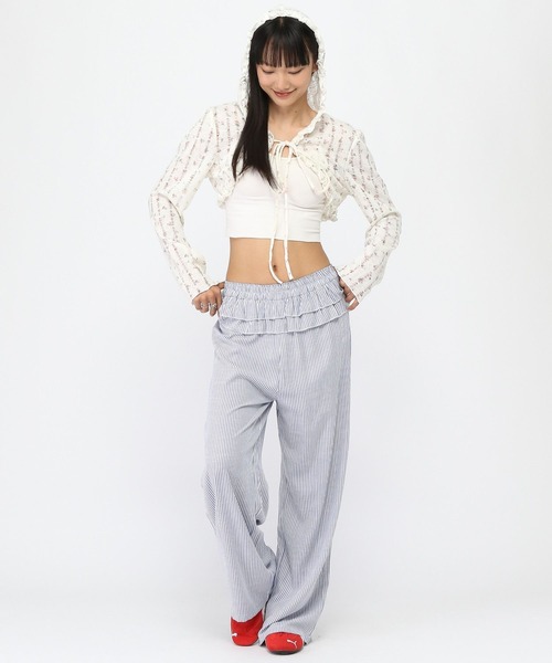 3.3 Field Trip （3.3フィールドトリップ）の「3.3 Field Trip／ストライプフリルパンツ（その他パンツ・レディース・ブラック/ネイビー・FREE）」の17枚目の写真