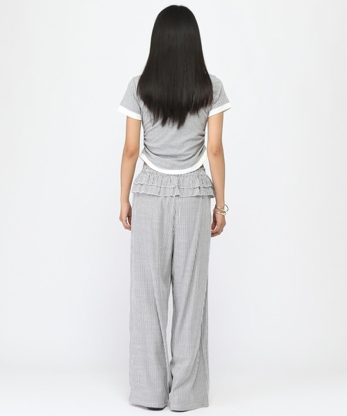 3.3 Field Trip （3.3フィールドトリップ）の「3.3 Field Trip／ストライプフリルパンツ（その他パンツ・レディース・ブラック/ネイビー・FREE）」の11枚目の写真