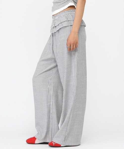 3.3 Field Trip （3.3フィールドトリップ）の「3.3 Field Trip／ストライプフリルパンツ（その他パンツ・レディース・ブラック/ネイビー・FREE）」の13枚目の写真