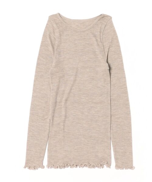me.(ミードット)の「【 me. / ミードット 】merino washable wool ロングスリーブ me-23308 HPI(Tシャツ/カットソー・レディース・ダークグレー/イエロー/オフホワイト/グレイッシュベージュ/アイボリー/ライトブルー/ベージュ/チャコール・FREE)」の5枚目の写真