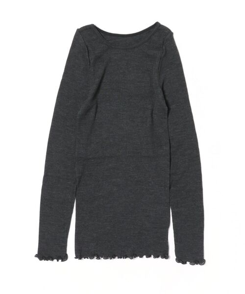 me.(ミードット)の「【 me. / ミードット 】merino washable wool ロングスリーブ me-23308 HPI(Tシャツ/カットソー・レディース・ダークグレー/イエロー/オフホワイト/グレイッシュベージュ/アイボリー/ライトブルー/ベージュ/チャコール・FREE)」の4枚目の写真