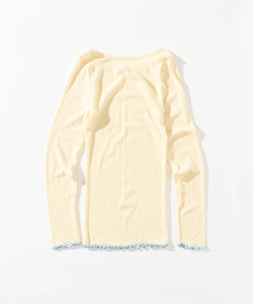 me.(ミードット)の「【 me. / ミードット 】merino washable wool ロングスリーブ me-23308 HPI(Tシャツ/カットソー・レディース・ダークグレー/イエロー/オフホワイト/グレイッシュベージュ/アイボリー/ライトブルー/ベージュ/チャコール・FREE)」の10枚目の写真