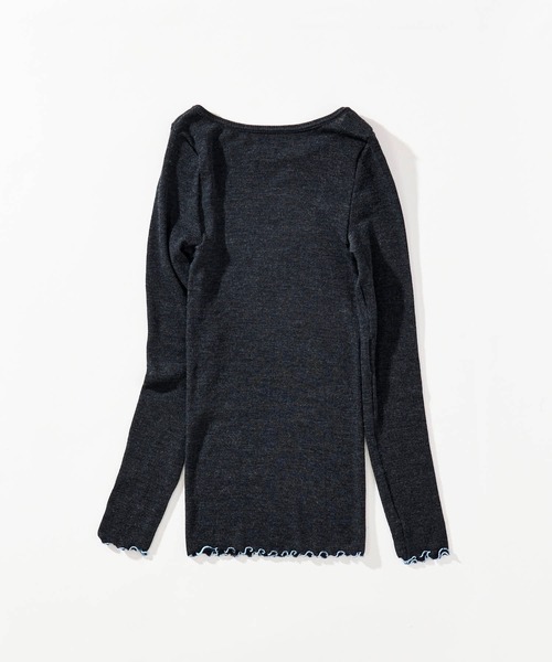 me.(ミードット)の「【 me. / ミードット 】merino washable wool ロングスリーブ me-23308 HPI(Tシャツ/カットソー・レディース・ダークグレー/イエロー/オフホワイト/グレイッシュベージュ/アイボリー/ライトブルー/ベージュ/チャコール・FREE)」の11枚目の写真