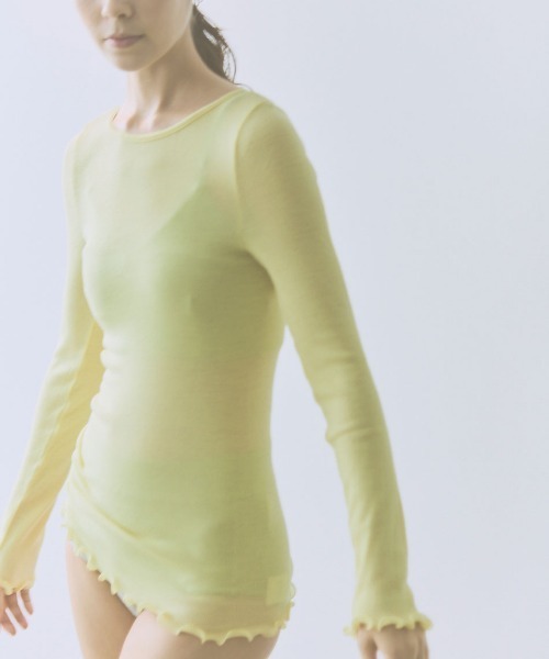me.(ミードット)の「【 me. / ミードット 】merino washable wool ロングスリーブ me-23308 HPI(Tシャツ/カットソー・レディース・ダークグレー/イエロー/オフホワイト/グレイッシュベージュ/アイボリー/ライトブルー/ベージュ/チャコール・FREE)」の21枚目の写真