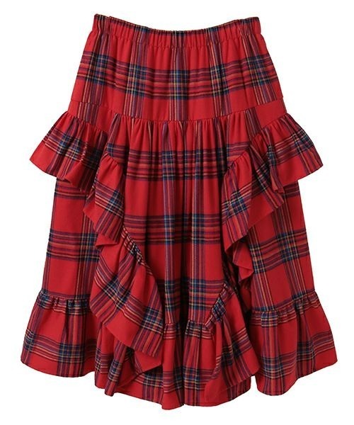 Candy Stripper（キャンディストリッパー）の「FRILL CHECK スカート（スカート・レディース・レッド/イエロー/ネイビー・FREE）」の5枚目の写真