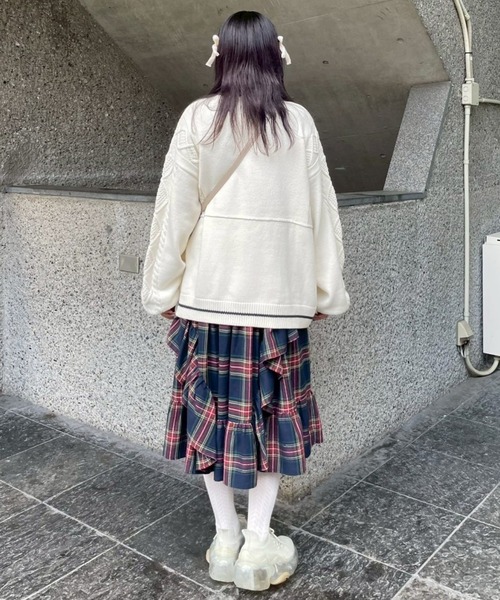 Candy Stripper（キャンディストリッパー）の「FRILL CHECK スカート（スカート・レディース・レッド/イエロー/ネイビー・FREE）」の18枚目の写真