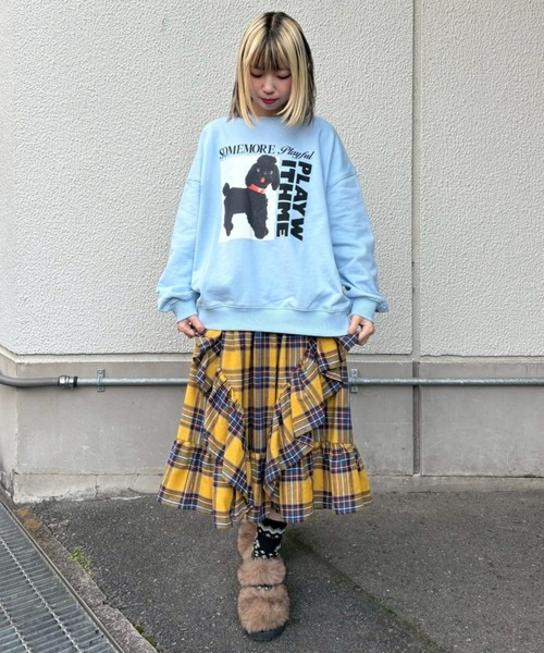 Candy Stripper(キャンディストリッパー)の「FRILL CHECK スカート(スカート・レディース・レッド/イエロー/ネイビー・FREE)」の4枚目の写真