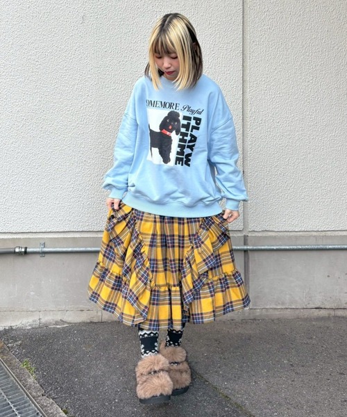 Candy Stripper(キャンディストリッパー)の「FRILL CHECK スカート(スカート・レディース・レッド/イエロー/ネイビー・FREE)」の5枚目の写真