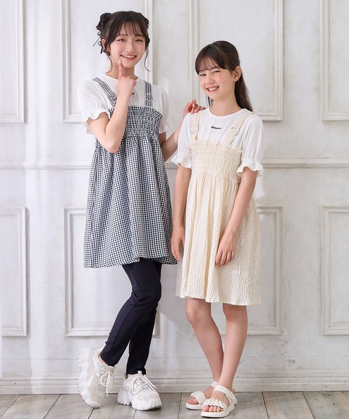 【4点セット】ツイード×ふりフリンジドッキングワンピース×スエードジャケット他 ドッキングワンピース ドレス キャンディ袖 シフォン 結婚式