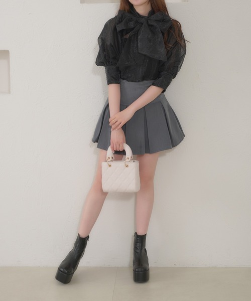 Ambre Neige(アンブルネージュ)の「2way big ribbon blouse / 2wayビッグリボンウラウス(シャツ/ブラウス・レディース・オフホワイト/ブラック/ラベンダー・FREE)」の22枚目の写真