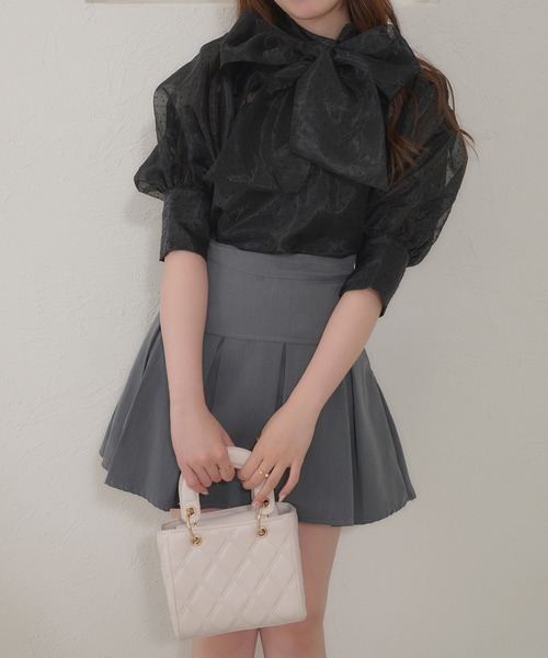 Ambre Neige(アンブルネージュ)の「2way big ribbon blouse / 2wayビッグリボンウラウス(シャツ/ブラウス・レディース・オフホワイト/ブラック/ラベンダー・FREE)」の16枚目の写真