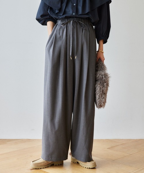 BARNYARDSTORM（バンヤードストーム）の「BARNYARDSTORM / タックコクーンイージーパンツ / ハンドウォッシャブル（その他パンツ・レディース・チャコールグレー/ベージュ・S/M）」の3枚目の写真