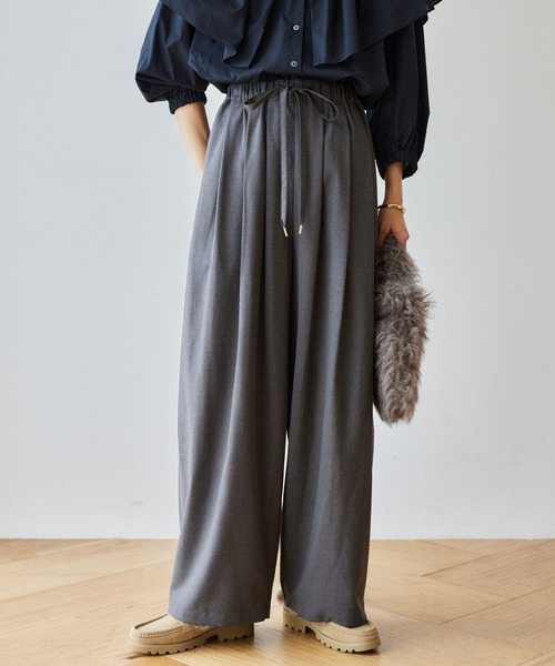 BARNYARDSTORM（バンヤードストーム）の「BARNYARDSTORM / タックコクーンイージーパンツ / ハンドウォッシャブル（その他パンツ・レディース・チャコールグレー/ベージュ・S/M）」の6枚目の写真