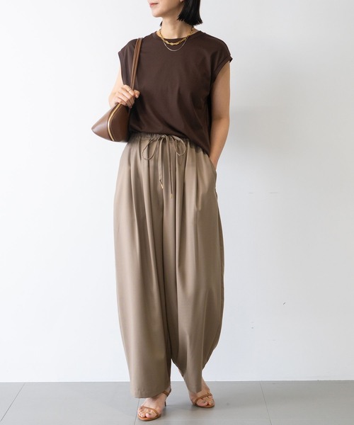 BARNYARDSTORM（バンヤードストーム）の「BARNYARDSTORM / タックコクーンイージーパンツ / ハンドウォッシャブル（その他パンツ・レディース・チャコールグレー/ベージュ・S/M）」の12枚目の写真