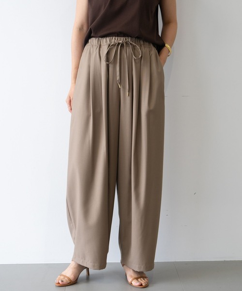 BARNYARDSTORM（バンヤードストーム）の「BARNYARDSTORM / タックコクーンイージーパンツ / ハンドウォッシャブル（その他パンツ・レディース・チャコールグレー/ベージュ・S/M）」の15枚目の写真