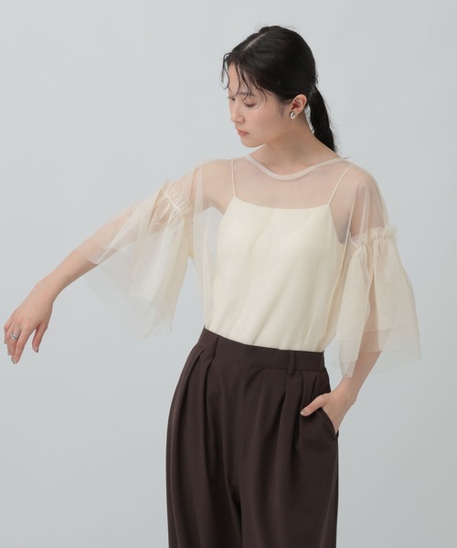 LEPSIM（レプシィム）の「2WAYチュールプルオーバー　493702（Tシャツ/カットソー・レディース・アイボリー/ブラック/グレー・FREE）」の6枚目の写真