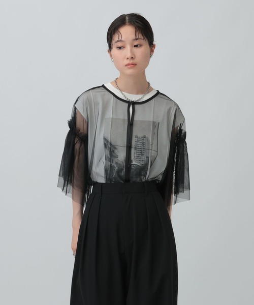 LEPSIM（レプシィム）の「2WAYチュールプルオーバー　493702（Tシャツ/カットソー・レディース・アイボリー/ブラック/グレー・FREE）」の10枚目の写真