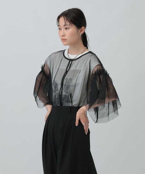 LEPSIM（レプシィム）の「2WAYチュールプルオーバー　493702（Tシャツ/カットソー・レディース・アイボリー/ブラック/グレー・FREE）」の11枚目の写真