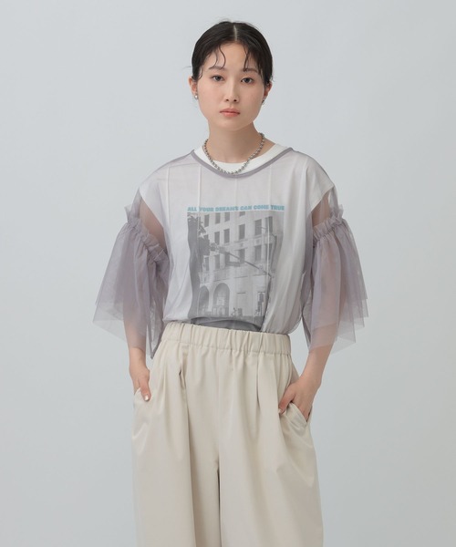 LEPSIM（レプシィム）の「2WAYチュールプルオーバー　493702（Tシャツ/カットソー・レディース・アイボリー/ブラック/グレー・FREE）」の16枚目の写真
