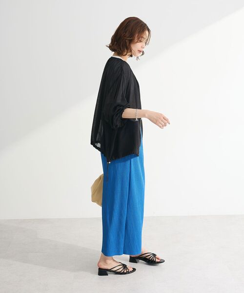 Green　Parks（グリーンパークス）の「イージーケアシアーボイルシャツブルゾン（ブルゾン・レディース・ベージュ/ブラック/グレー・FREE）」の7枚目の写真