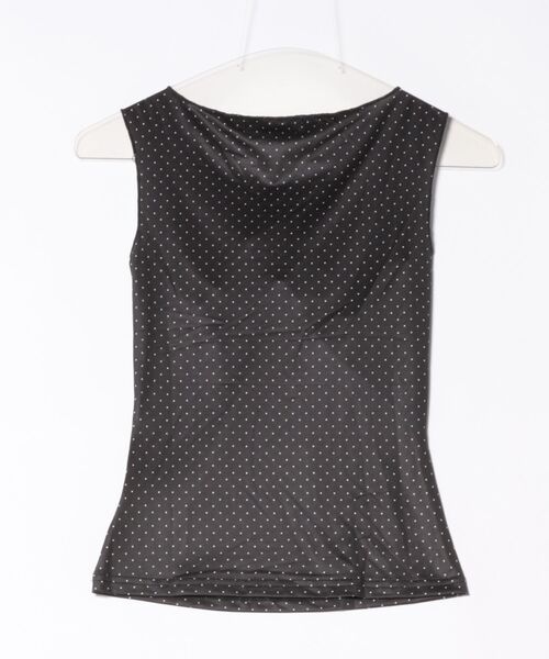 Nia(ニア)の「Nia(ニア)/ドット柄 ギャザーフリルタンクトップ(タンクトップ・レディース・ブラック/ホワイト・SMALL/MEDIUM)」の12枚目の写真