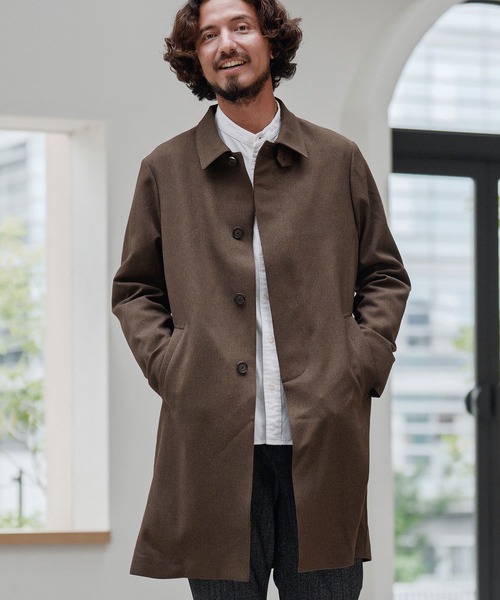 CALL&RESPONSE（コールアンドレスポンス）の「mj10887-ステンカラーコート-メランジツイル（ステンカラーコート・メンズ・ブラウン/チャコール・2/4/5）」の3枚目の写真