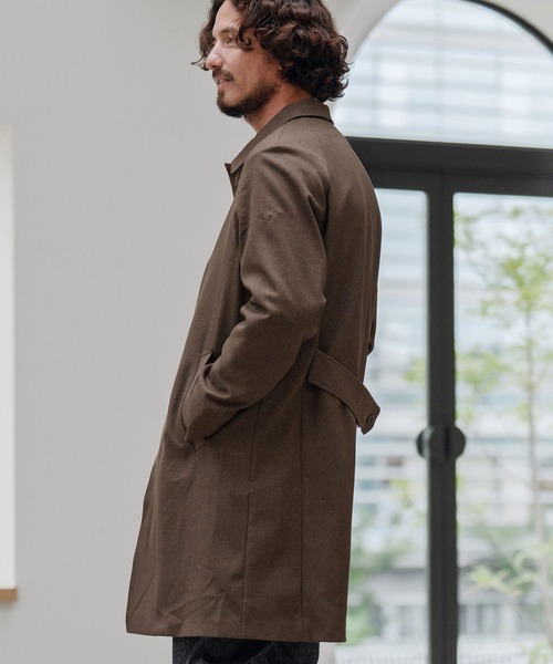 CALL&RESPONSE（コールアンドレスポンス）の「mj10887-ステンカラーコート-メランジツイル（ステンカラーコート・メンズ・ブラウン/チャコール・2/4/5）」の4枚目の写真